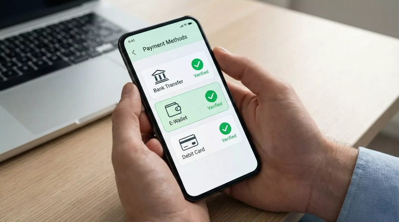 Métodos de pagamento para depósitos e levantamentos em apps de apostas com ícones verificados