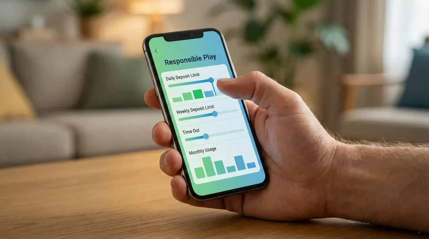 Configuração de limites de depósito numa app de apostas responsável