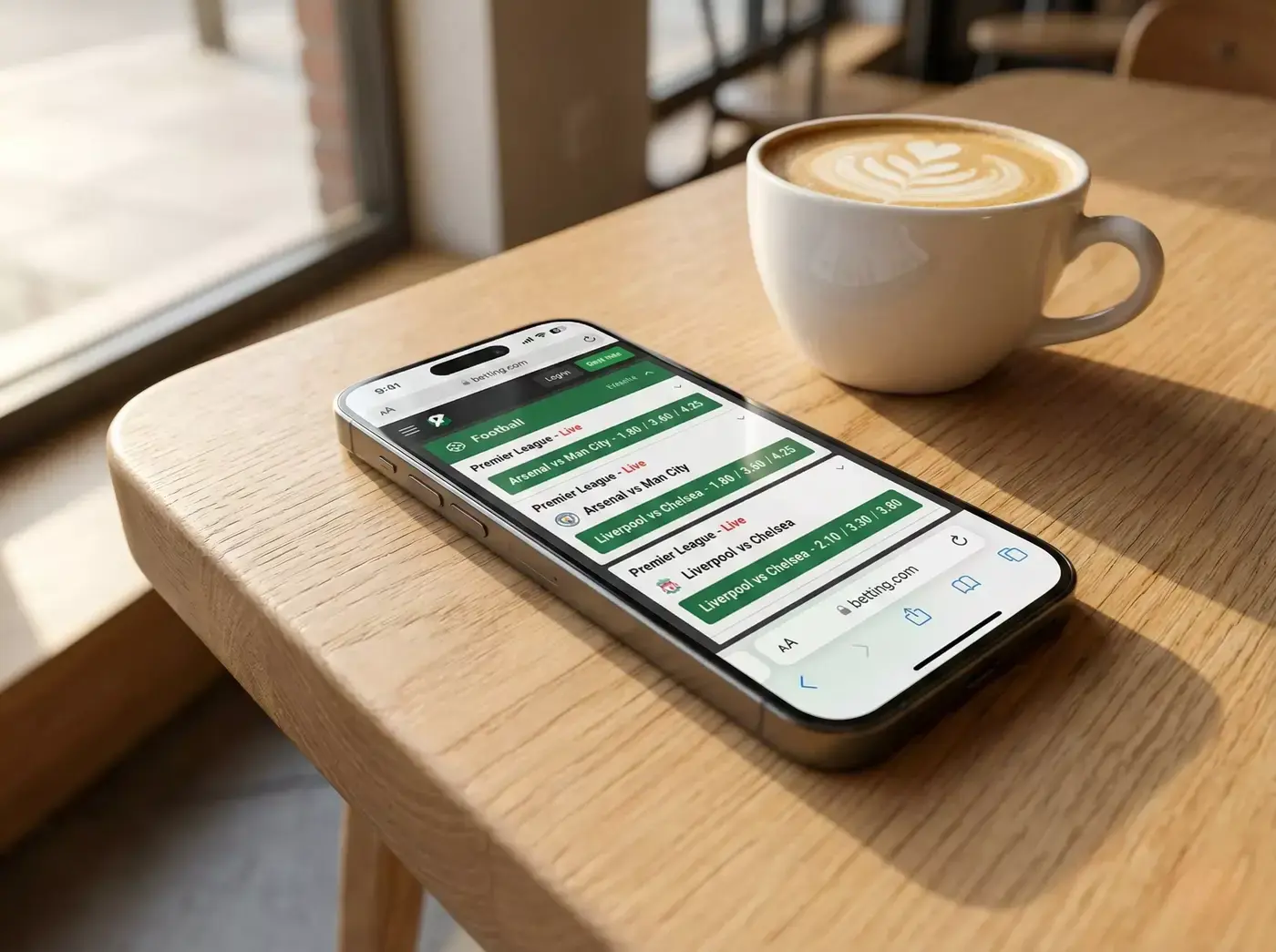 Safari a mostrar site móvel de apostas optimizado para iPhone