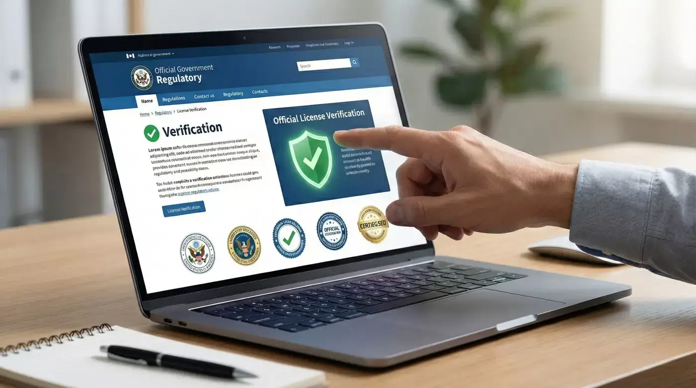 Verificação de licença de operador no site oficial do SRIJ